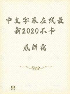中文字幕在线最新2020不卡